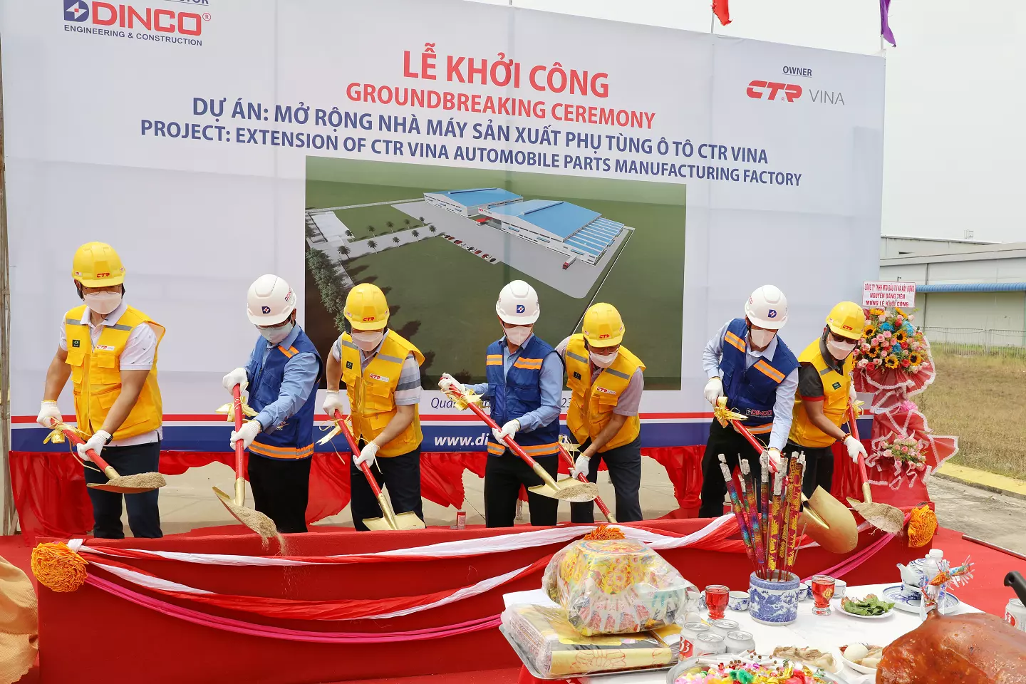 GROUNDBREAKING CEREMONY IMAGES OF CTR VINA AUTOMOBILE PARTS MANUFACTURING FACTORY PROJECT