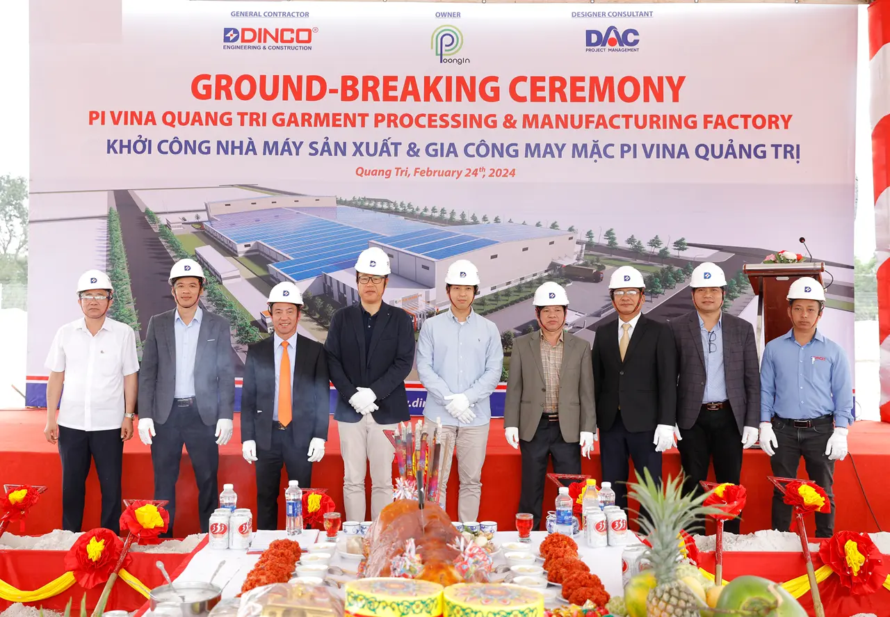 DINCO E&C STARTING THE CONSTRUCTION OF PI VINA QUANG TRI GARMENT PROCESSING & MANUFACTURING FACTORY