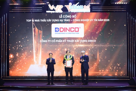 CHÚC MỪNG DINCO E&C TIẾP TỤC ĐẠT DANH HIỆU TOP 10 NHÀ THẦU XÂY DỰNG CÔNG NGHIỆP UY TÍN NĂM 2025