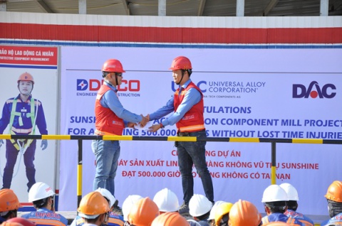 PROJECT OF SUNSHINE VACUUM COMPONENTS MANUFACTURING PLANT REACH 500,000 HOURS OF SAFETY.